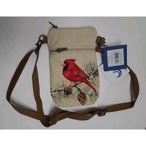 Cott N Curls Red Cardinal Wristlet Wallets Crossbody Sling‎ Bags Cellphone Pouch
